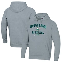 Men's Under Armour Gray Notre Dame Fighting Irish Baseball All Day Arch Fleece Pullover Hoodie