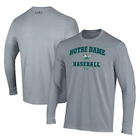 Men's Under Armour Gray Notre Dame Fighting Irish Baseball Performance Long Sleeve T-Shirt