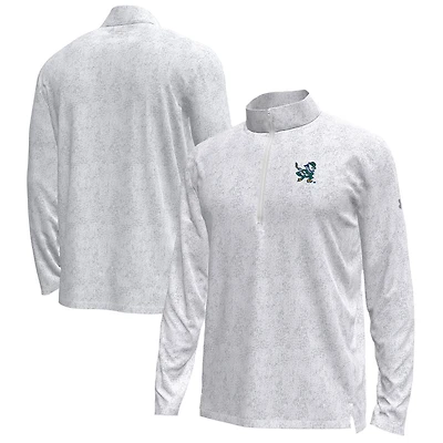 Men's Under Armour Gray Notre Dame Fighting Irish Hockey Leprechaun Tech Quarter-Zip Top