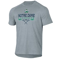 T-shirt de performance raglan gris Under Armour Notre Dame Fighting Irish pour homme