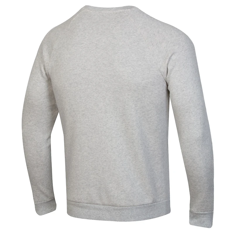 Men's Under Armour Gray Notre Dame Fighting Irish Leprechaun Rival Raglan Fleece Crew Neck Sweatshirt