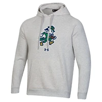 Men's Under Armour Gray Notre Dame Fighting Irish Leprechaun Rival Raglan Fleece Hoodie