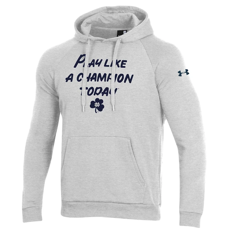 Under Armour Gris Notre Dame Fighting Irish Play Like à Champion Today All Day Raglan Fleece Sweat capuche pour homme