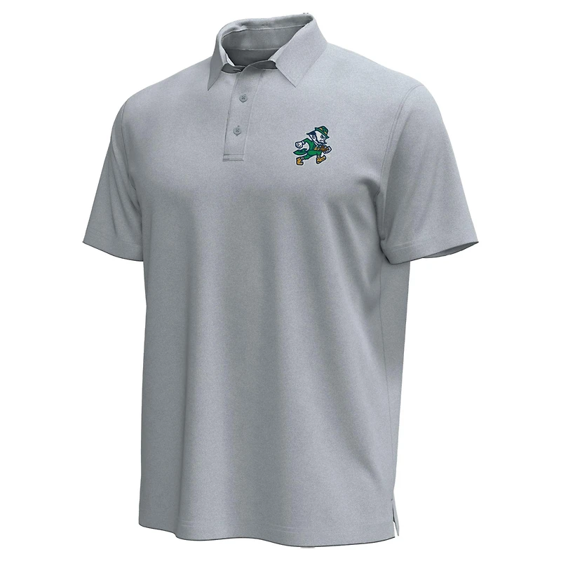 Men's Under Armour Gray Notre Dame Fighting Irish Sporting Leprechaun Icon Polo