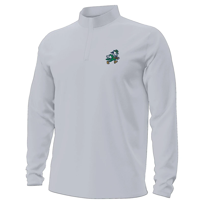 Men's Under Armour Gray Notre Dame Fighting Irish Sporting Leprechaun Motion Quarter-Zip Jacket
