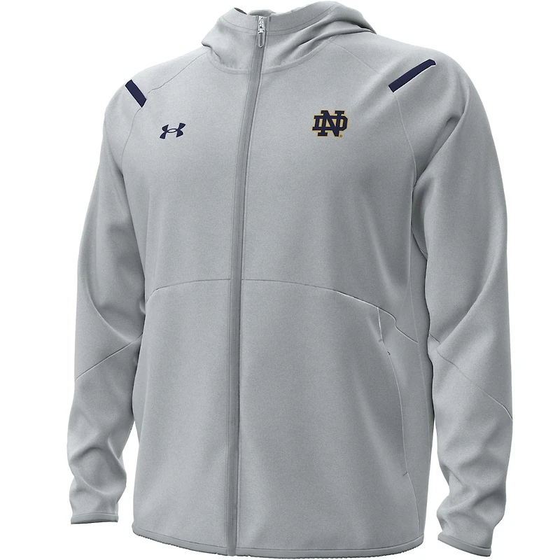 Veste à capuche en polaire demi-zippée Under Armour grise Notre Dame Fighting Irish Unstoppable Performance pour homme