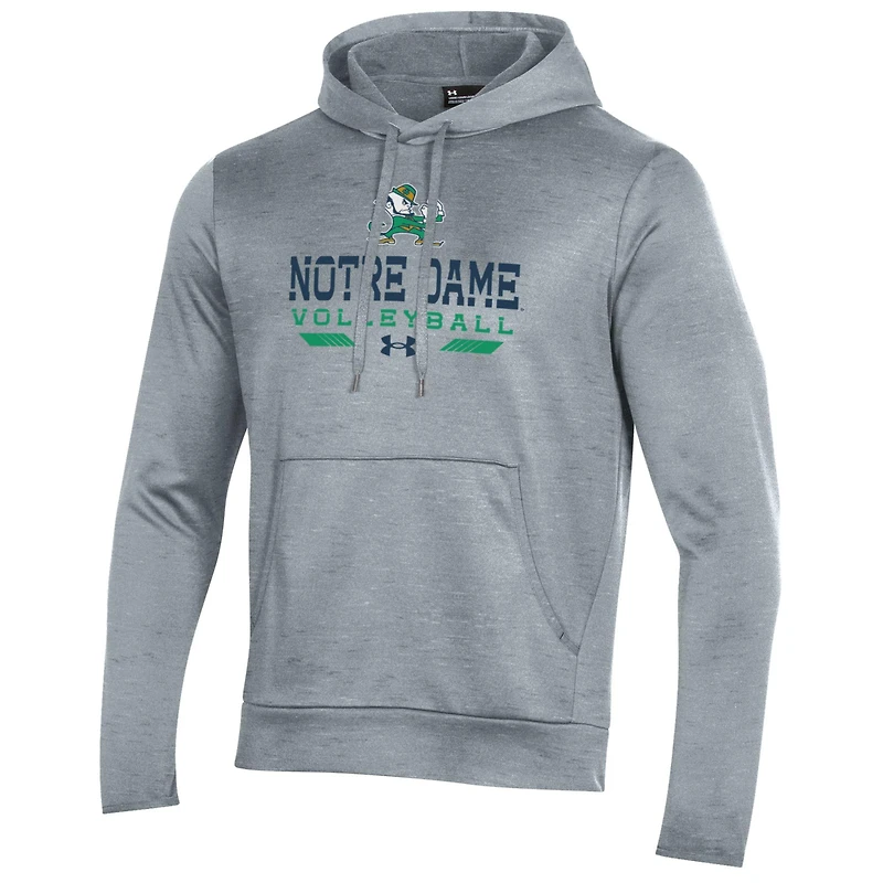 Sweat à capuche Under Armour gris pour homme, modèle Fighting Irish Volleyball Icon