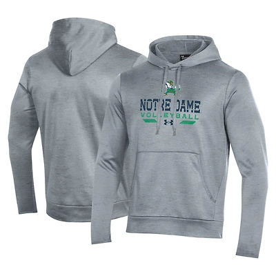 Men's Under Armour Gray Notre Dame Fighting Irish Volleyball Icon Pullover Hoodie