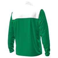 Pull Under Armour vert/blanc à fermeture éclair quart de tour pour homme, motif Fighting Irish Notre Dame