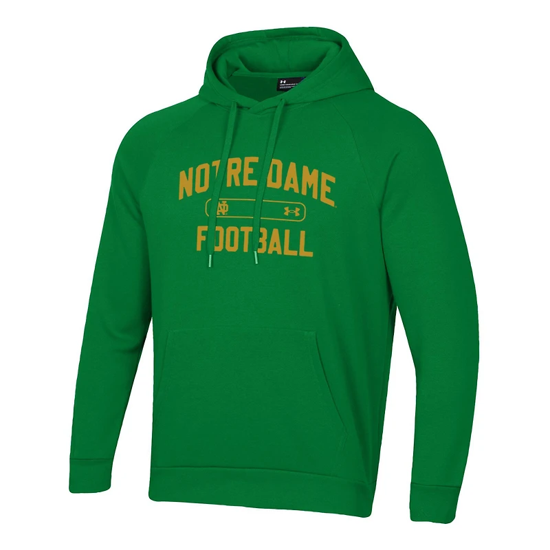 Men's Under Armour Green Notre Dame Fighting Irish 2025 Sideline Rival Fleece Hoodie