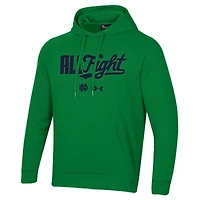 Sweat à capuche vert Under Armour Notre Dame Fighting Irish All Fight Raglan pour hommes