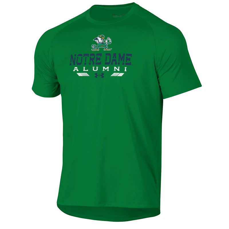 T-shirt technique vert Under Armour pour homme, Anciens élèves des Fighting Irish de Notre Dame