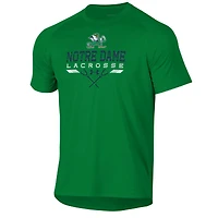 T-shirt raglan de performance Under Armour vert Notre Dame Fighting Irish Lacrosse Icon pour homme