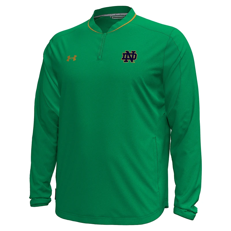 Men's Under Armour Green Notre Dame Fighting Irish Motivate Long Sleeve Quarter-Zip Jacket