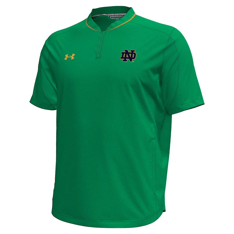 Men's Under Armour Green Notre Dame Fighting Irish Motivate Quarter-Zip Top
