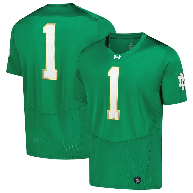 Maillot de football réplique vert Under Armour des Fighting Irish Notre Dame pour homme