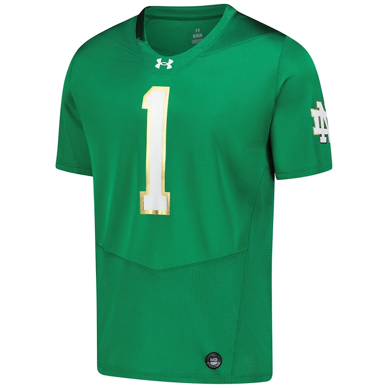 Maillot de football réplique vert Under Armour des Fighting Irish Notre Dame pour homme