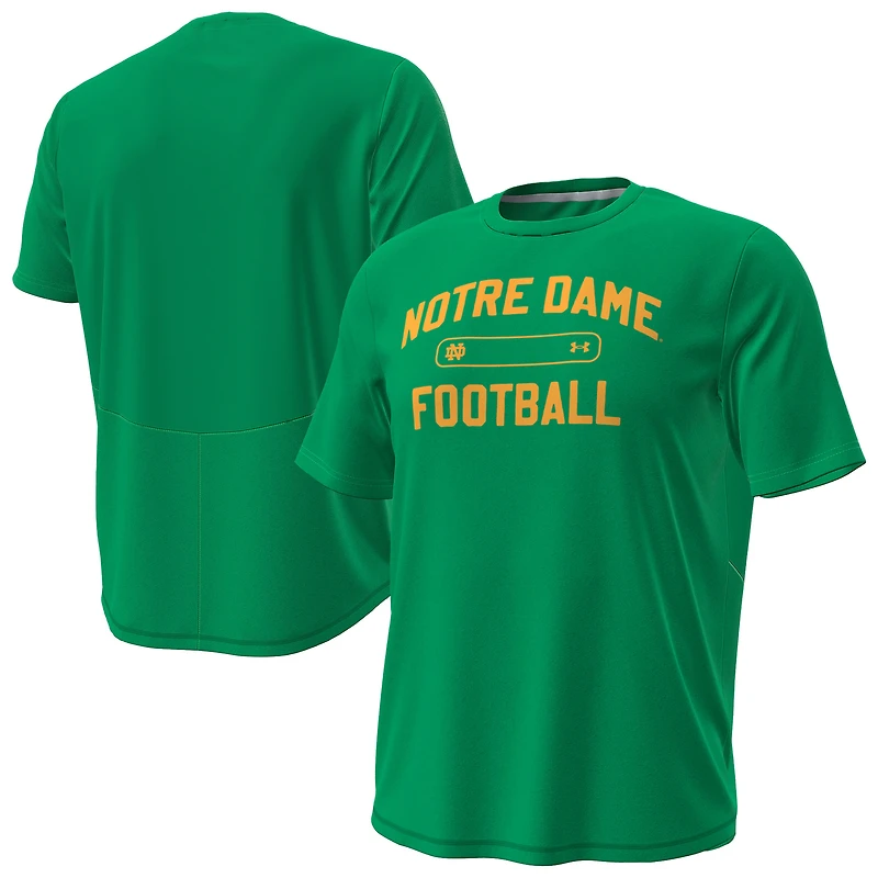 Men's Under Armour Green Notre Dame Fighting Irish Sideline Knockout T-Shirt