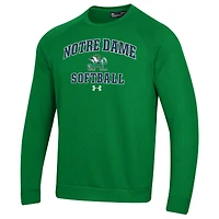 Men's Under Armour Green Notre Dame Fighting Irish Softball All Day Arch Fleece Pullover Sweatshirt