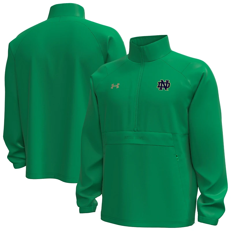 Veste anorak tissé Storm Tech demi-zip verte Under Armour Notre Dame Fighting Irish Unstoppable pour homme