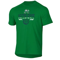T-shirt Under Armour vert à manches raglan pour homme, motif Notre Dame Fighting Irish Volleyball Icon