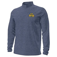 Pull à col zippé Under Armour Heather Navy Notre Dame Fighting Irish Shillelagh Clover Motion pour homme