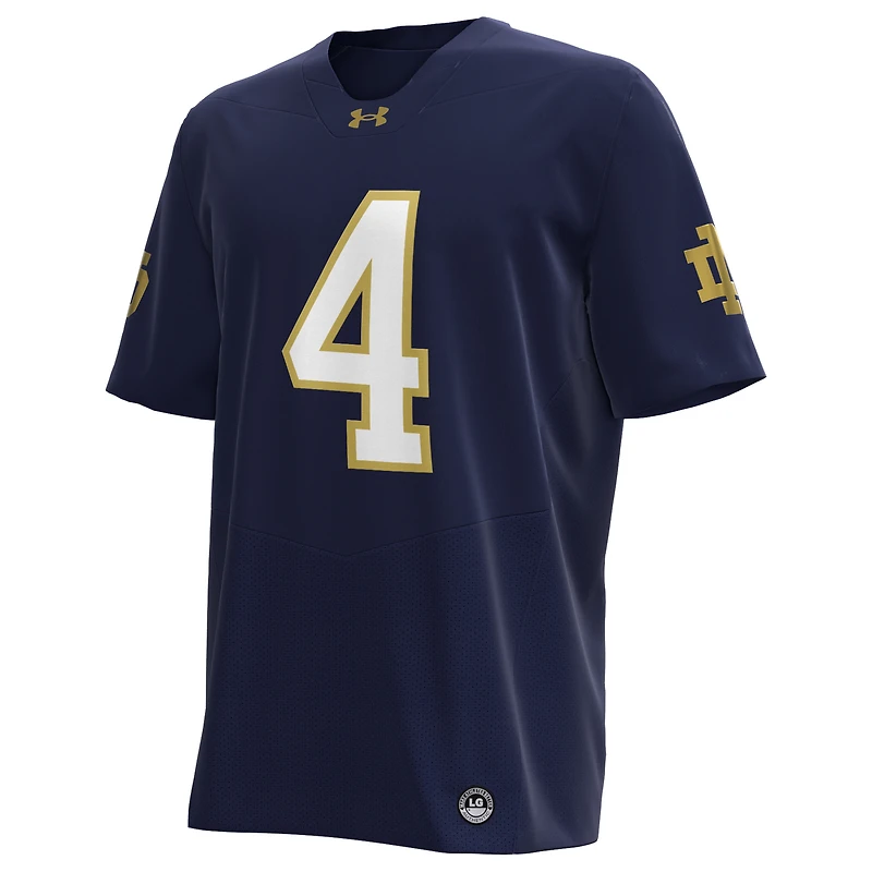 Men's Under Armour Jeremiyah Love Navy Notre Dame Fighting Irish NIL Football Replica Player Jersey