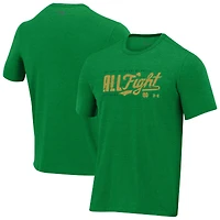 T-shirt tri-blend vert Kelly Green de Under Armour pour homme, Notre Dame Fighting Irish 2024, Wear All Fight