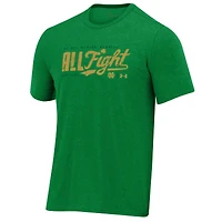 T-shirt tri-blend vert Kelly Green de Under Armour pour homme, Notre Dame Fighting Irish 2024, Wear All Fight