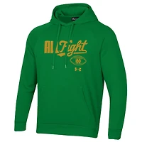 Men's Under Armour White Notre Dame Fighting Irish All Fight Rival Fleece Hoodie