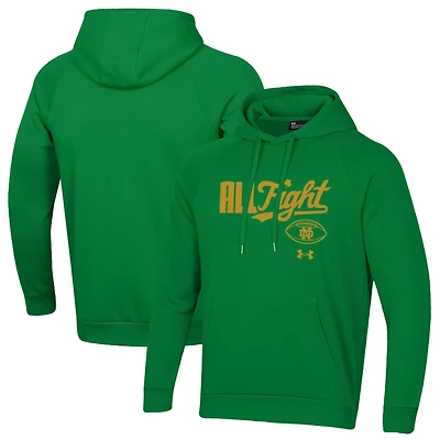 Men's Under Armour White Notre Dame Fighting Irish All Fight Rival Fleece Hoodie