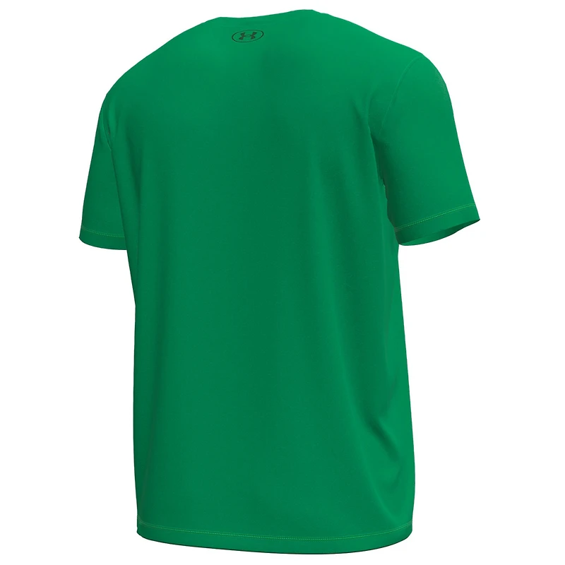 T-shirt Under Armour Kelly Green pour homme, motif Notre Dame Fighting Irish, All Fight Tech Stretch