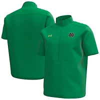 Men's Under Armour Navy Notre Dame Fighting Irish Motivate Quarter-Zip Short Sleeve Top