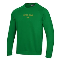 Men's Under Armour  Kelly Green Notre Dame Fighting Irish Sideline Rival Fleece Crewneck Sweatshirt