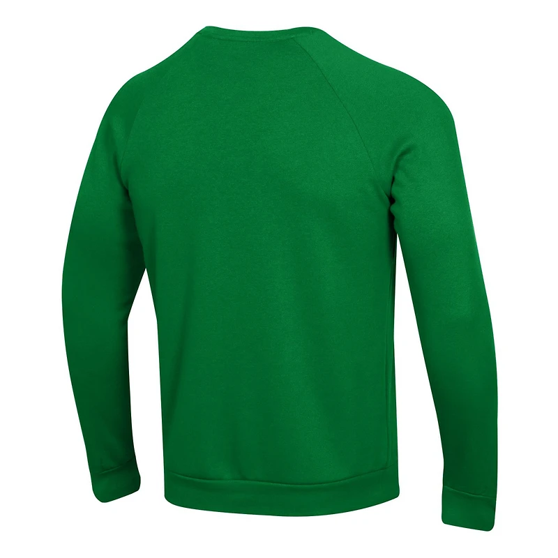 Men's Under Armour  Kelly Green Notre Dame Fighting Irish Sideline Rival Fleece Crewneck Sweatshirt