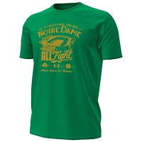 T-shirt Under Armour Kelly Green pour homme, motif Notre Dame Fighting Irish Stadium
