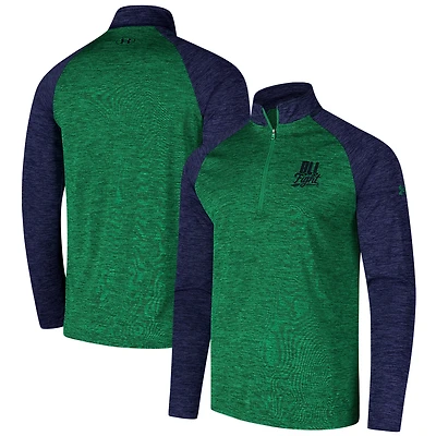 Haut zippé quart de tour vert Under Armour Kelly Green Notre Dame Fighting Irish Tech Wear pour homme