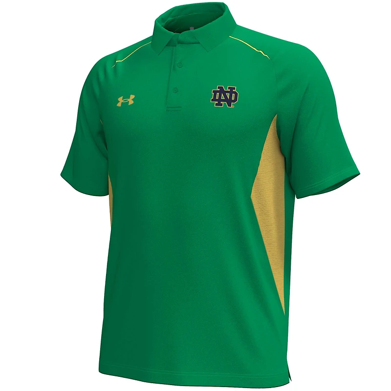 Polo Performance Under Armour Kelly Green pour homme, Notre Dame Fighting Irish Title