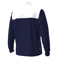 Pull Under Armour bleu marine/blanc pour homme, modèle Fighting Irish Green Blocked, à fermeture éclair quart de tour