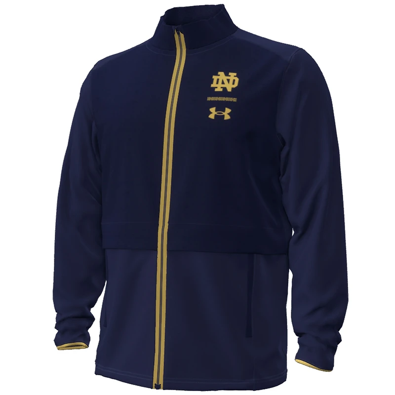 Veste entièrement zippée Under Armour Navy Notre Dame Fighting Irish 2023 Aer Lingus College Football Classic pour homme