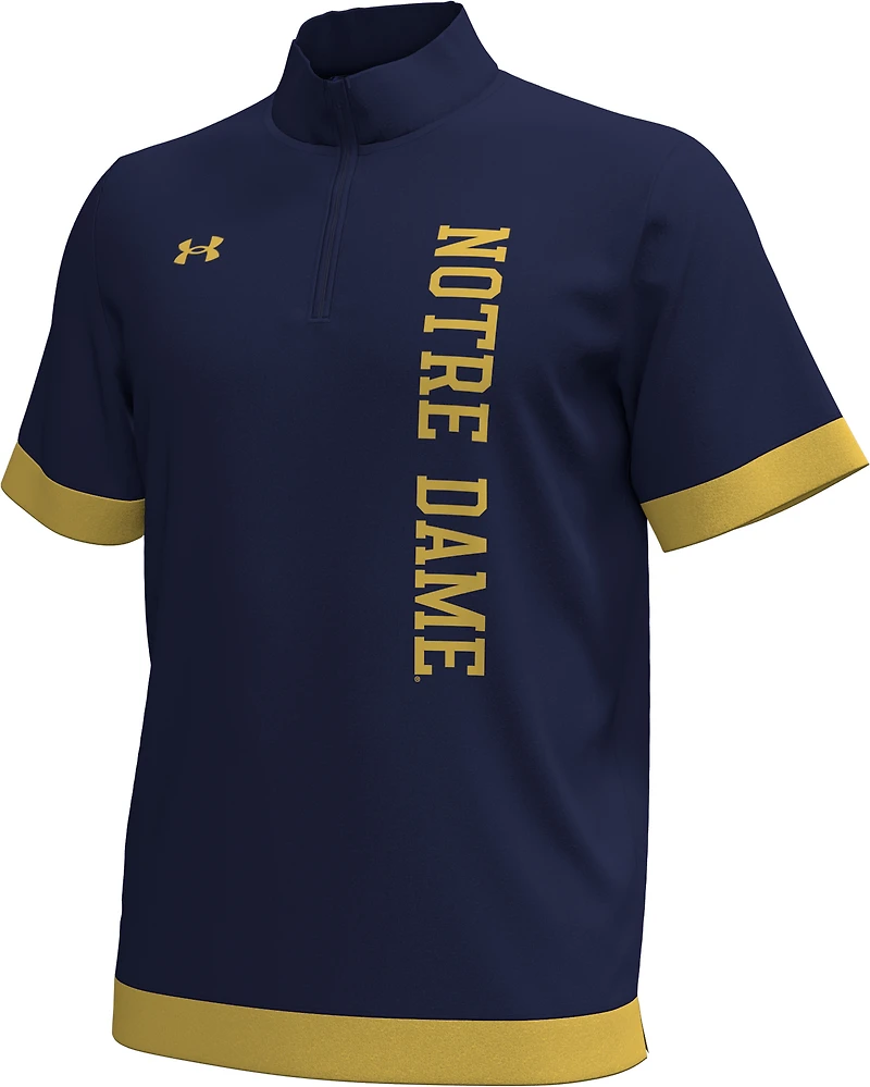 T-shirt à manches courtes et fermeture éclair Under Armour Navy Notre Dame Fighting Irish 2024 pour homme