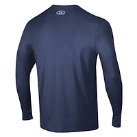 Men's Under Armour Navy Notre Dame Fighting Irish 2025 Sideline Football Performance Cotton Long Sleeve T-Shirt