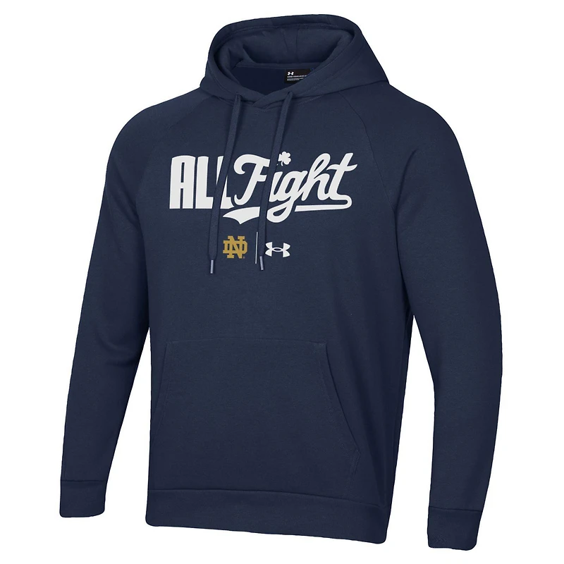 Under Armour Navy Notre Dame Fighting Irish All Fight Raglan - Sweat à capuche pour homme