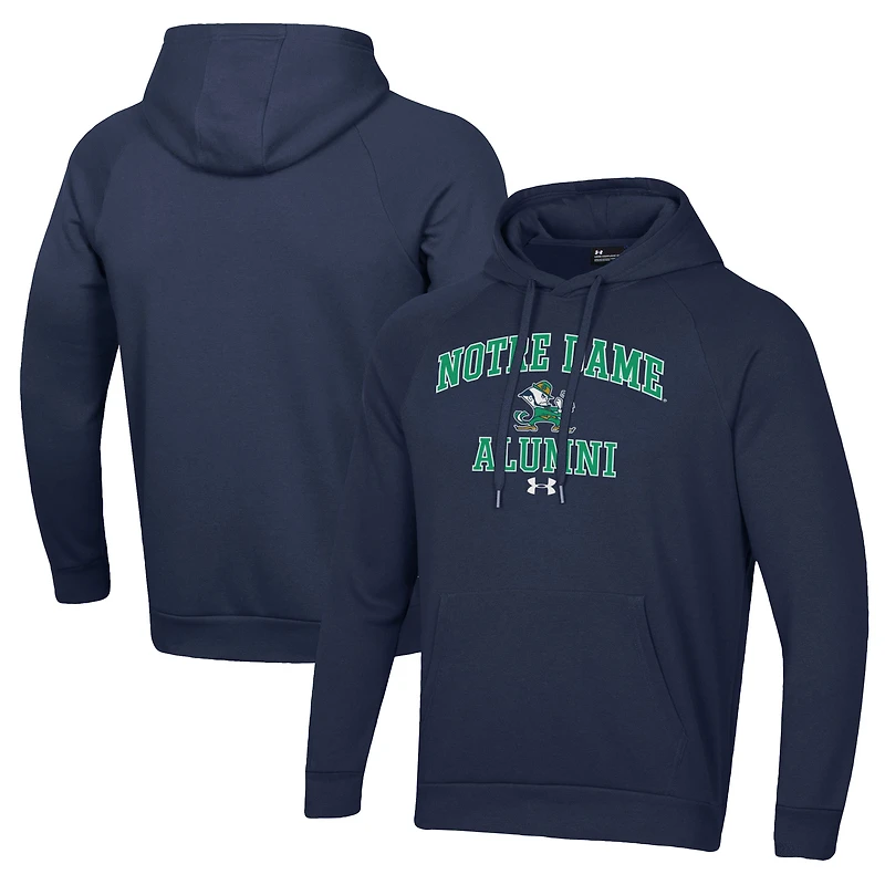Sweat à capuche Under Armour bleu marine pour homme, motif ancien combattant irlandais de Notre Dame, toute la journée