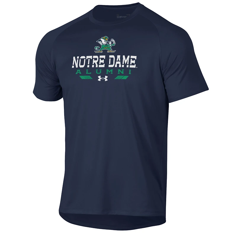 T-shirt technique Under Armour bleu marine pour homme, Anciens élèves des Fighting Irish de Notre Dame