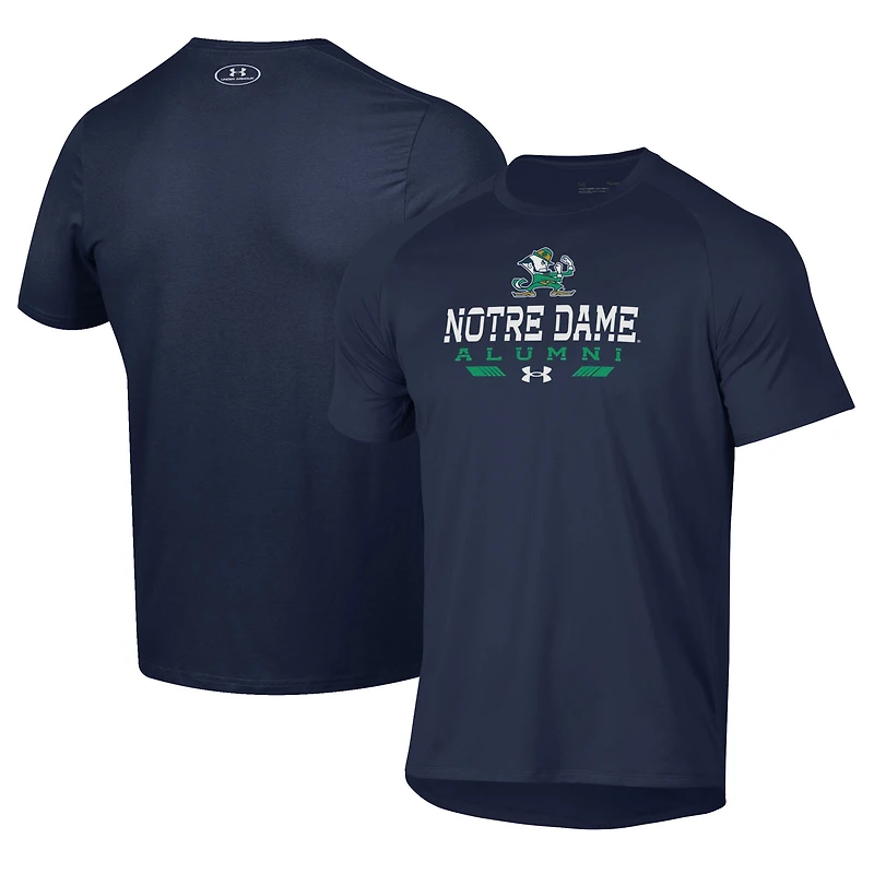 T-shirt technique Under Armour bleu marine pour homme, Anciens élèves des Fighting Irish de Notre Dame