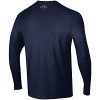 Under Armour - T-shirt à manches longues Notre Dame Fighting Irish Arched Two-Hit Performance pour homme Bleu marine