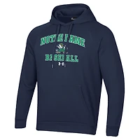 Men's Under Armour Navy Notre Dame Fighting Irish Baseball All Day Arch Fleece Pullover Hoodie