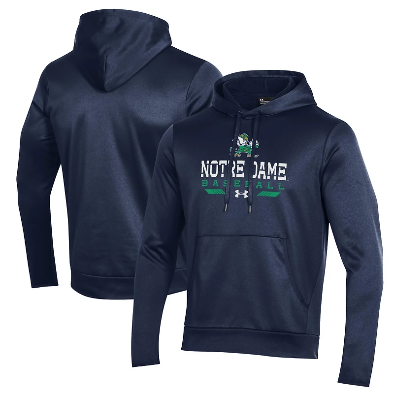 Men's Under Armour Navy Notre Dame Fighting Irish Baseball All Day Fleece Pullover Hoodie