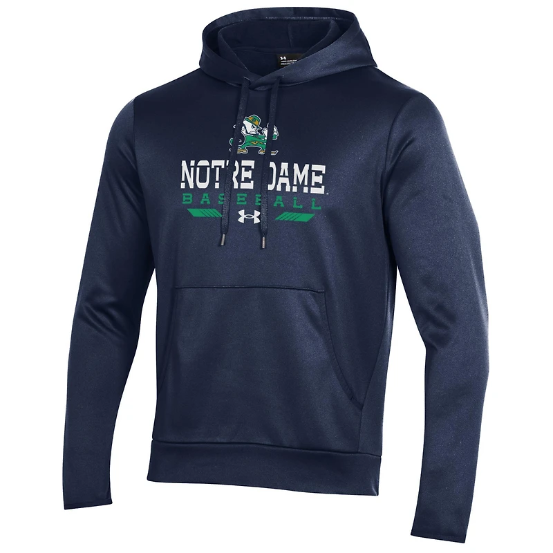 Men's Under Armour Navy Notre Dame Fighting Irish Baseball All Day Fleece Pullover Hoodie